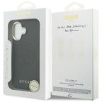 Guess Perforuotas 4G MagSafe dėklas, skirtas iPhone 17 - black