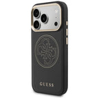 Guess Perforuotas 4G MagSafe dėklas, skirtas iPhone 17 Pro - black