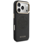 Guess Perforuotas 4G MagSafe dėklas, skirtas iPhone 17 Pro - black