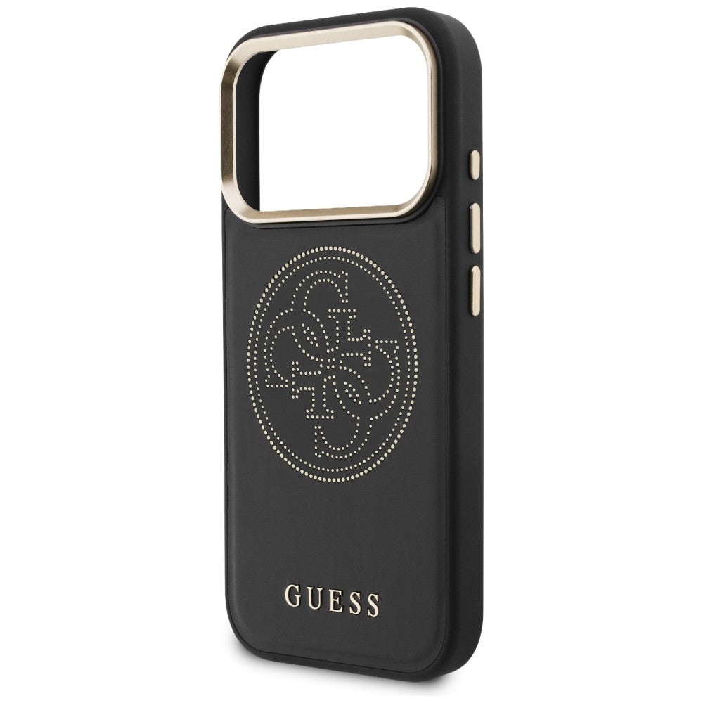 Guess Perforuotas 4G MagSafe dėklas, skirtas iPhone 17 Pro - black