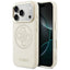 Guess Perforuotas 4G MagSafe Dėklas, skirtas iPhone 17 Pro Max - Beige