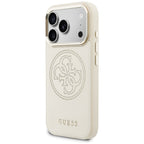 Guess Perforuotas 4G MagSafe Dėklas, skirtas iPhone 17 Pro Max - Beige