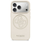 Guess Perforuotas 4G MagSafe Dėklas, skirtas iPhone 17 Pro Max - Beige