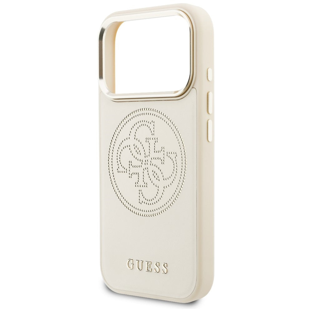 Guess Perforuotas 4G MagSafe Dėklas, skirtas iPhone 17 Pro Max - Beige