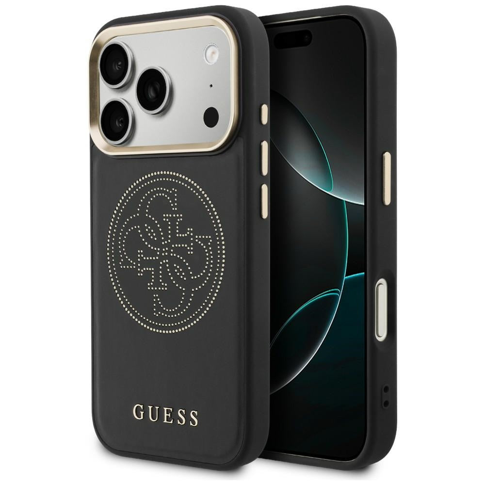 Guess Perforuotas 4G MagSafe dėklas, skirtas iPhone 17 Pro Max - black