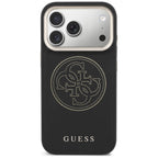 Guess Perforuotas 4G MagSafe dėklas, skirtas iPhone 17 Pro Max - black