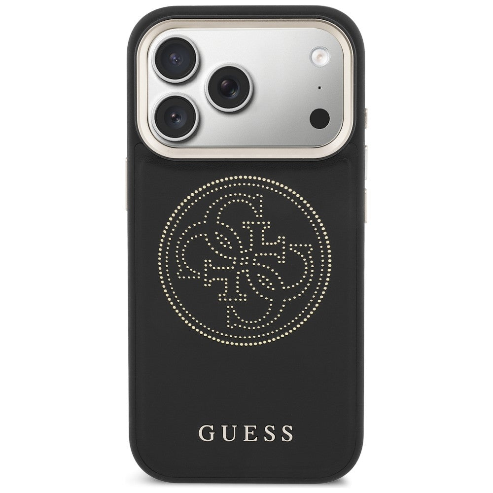 Guess Perforuotas 4G MagSafe dėklas, skirtas iPhone 17 Pro Max - black