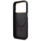 Guess Perforuotas 4G MagSafe dėklas, skirtas iPhone 17 Pro Max - black