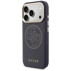 Guess Perforuotas 4G MagSafe dėklas, skirtas iPhone 17 Pro Max - blue