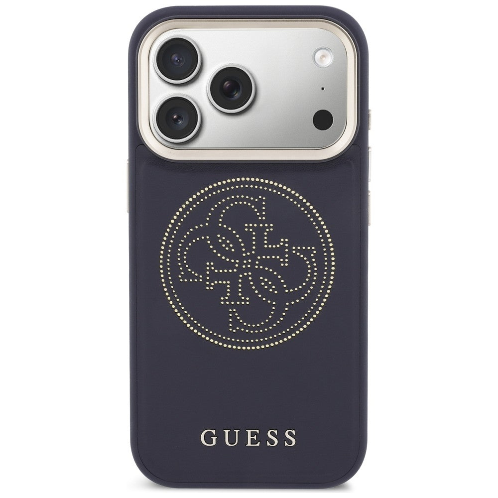 Guess Perforuotas 4G MagSafe dėklas, skirtas iPhone 17 Pro Max - blue