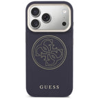Guess Perforuotas 4G MagSafe dėklas, skirtas iPhone 17 Pro Max - blue