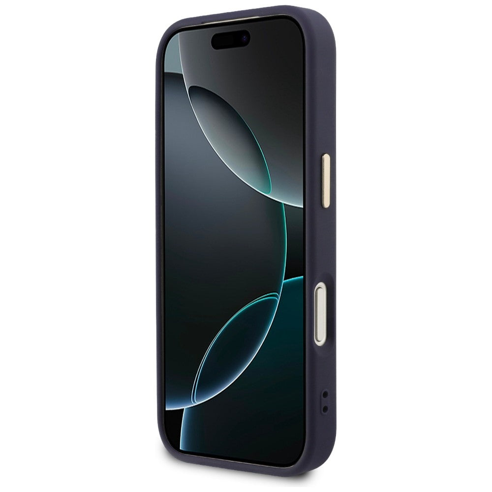 Guess Perforuotas 4G MagSafe dėklas, skirtas iPhone 17 Pro Max - blue