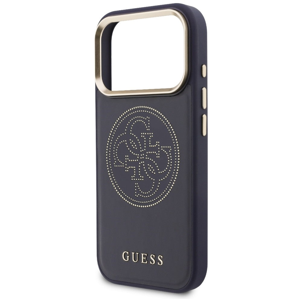 Guess Perforuotas 4G MagSafe dėklas, skirtas iPhone 17 Pro Max - blue