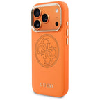 Guess Perforuotas 4G MagSafe dėklas, skirtas iPhone 17 Pro - orange