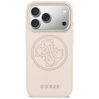 Guess Perforuotas 4G MagSafe Dėklas, skirtas iPhone 17 Pro - rožinis