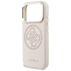 Guess Perforuotas 4G MagSafe Dėklas, skirtas iPhone 17 Pro - rožinis