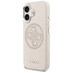 Guess Perforuotas 4G MagSafe Dėklas, skirtas iPhone 17 - rožinis