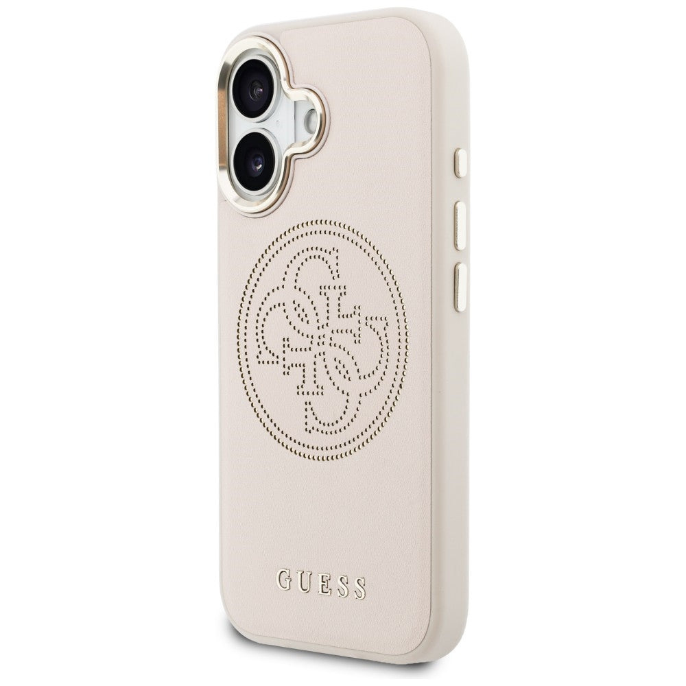 Guess Perforuotas 4G MagSafe Dėklas, skirtas iPhone 17 - rožinis