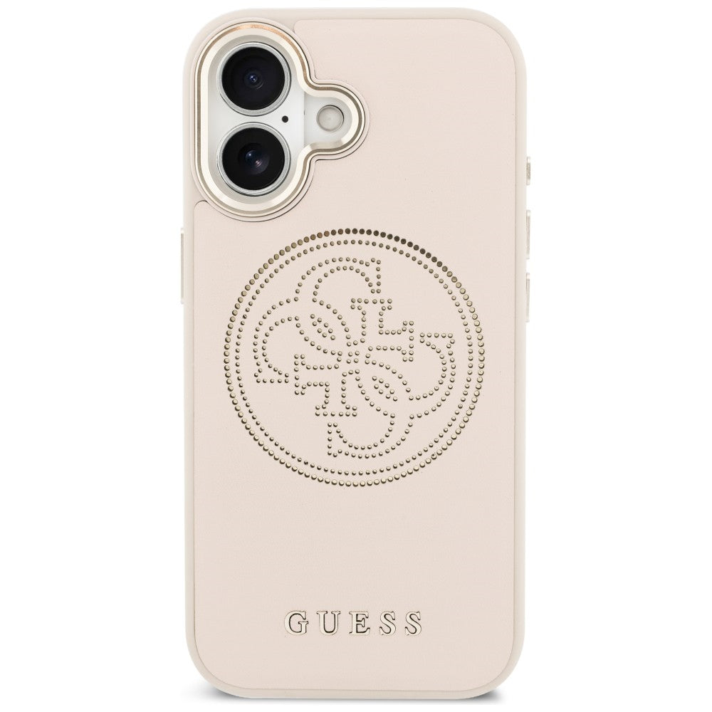 Guess Perforuotas 4G MagSafe Dėklas, skirtas iPhone 17 - rožinis