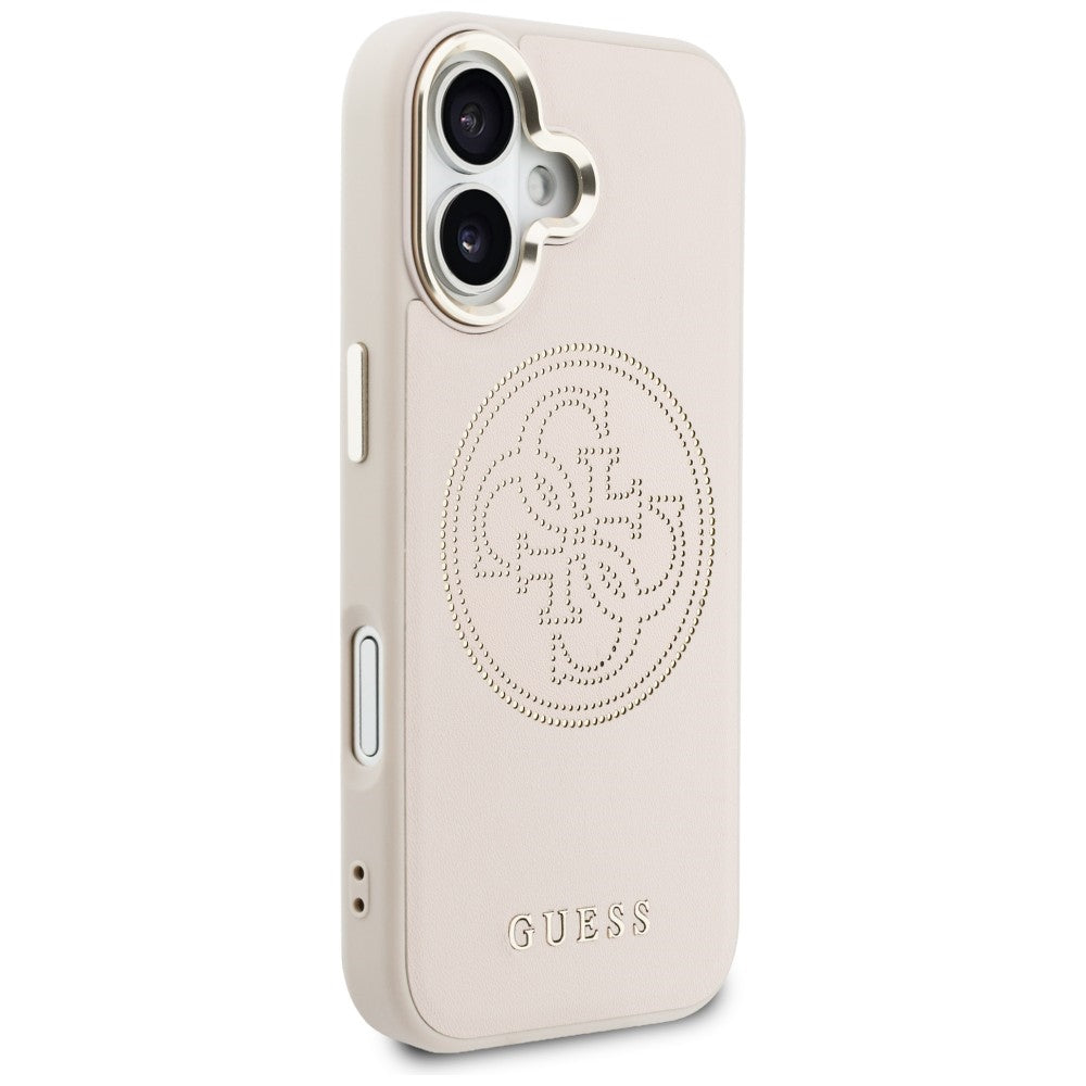 Guess Perforuotas 4G MagSafe Dėklas, skirtas iPhone 17 - rožinis