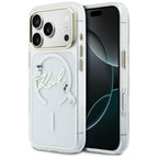 Karl Lagerfeld IML Choupettes Karl Script logotipas MagSafe Dėklas, skirtas iPhone 17 Pro - Skaidrus