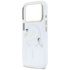 Karl Lagerfeld IML Choupettes Karl Script logotipas MagSafe Dėklas, skirtas iPhone 17 Pro - Skaidrus