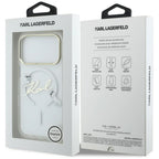 Karl Lagerfeld IML Choupettes Karl Script logotipas MagSafe Dėklas, skirtas iPhone 17 Pro - Skaidrus