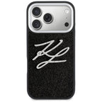 Karl Lagerfeld IML Glitter KL Diamond logotipo dėklas, skirtas iPhone 17 Pro - juodas