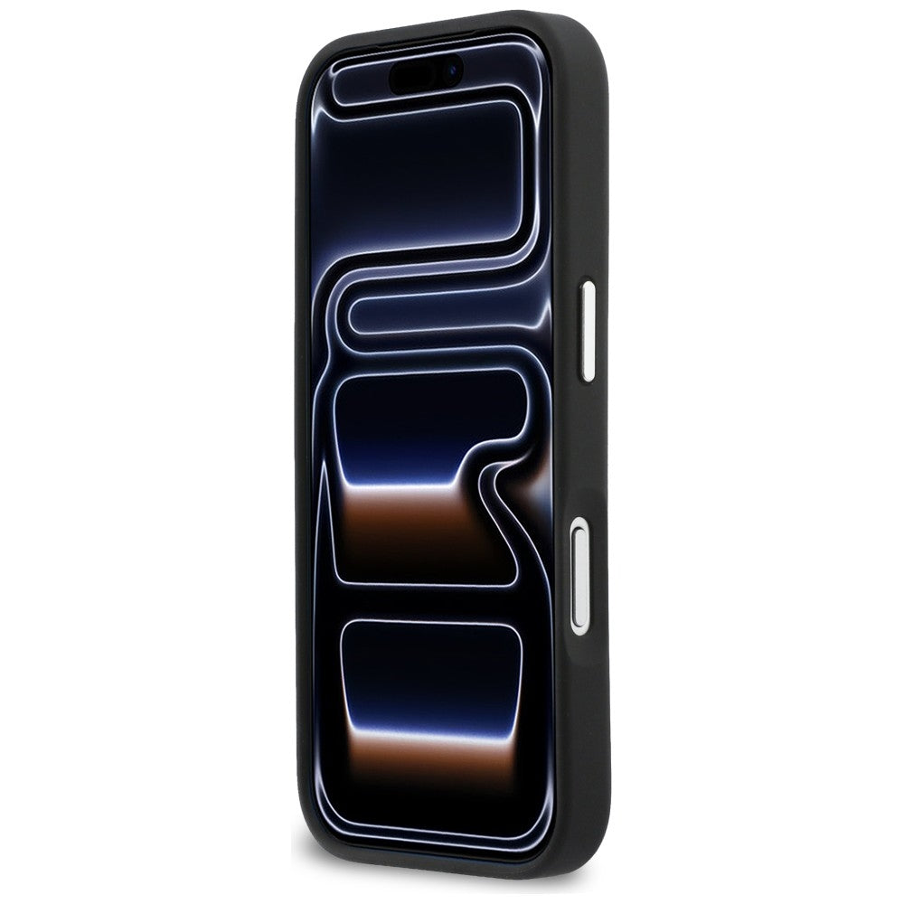 Karl Lagerfeld IML Glitter KL Diamond logotipo dėklas, skirtas iPhone 17 Pro - juodas