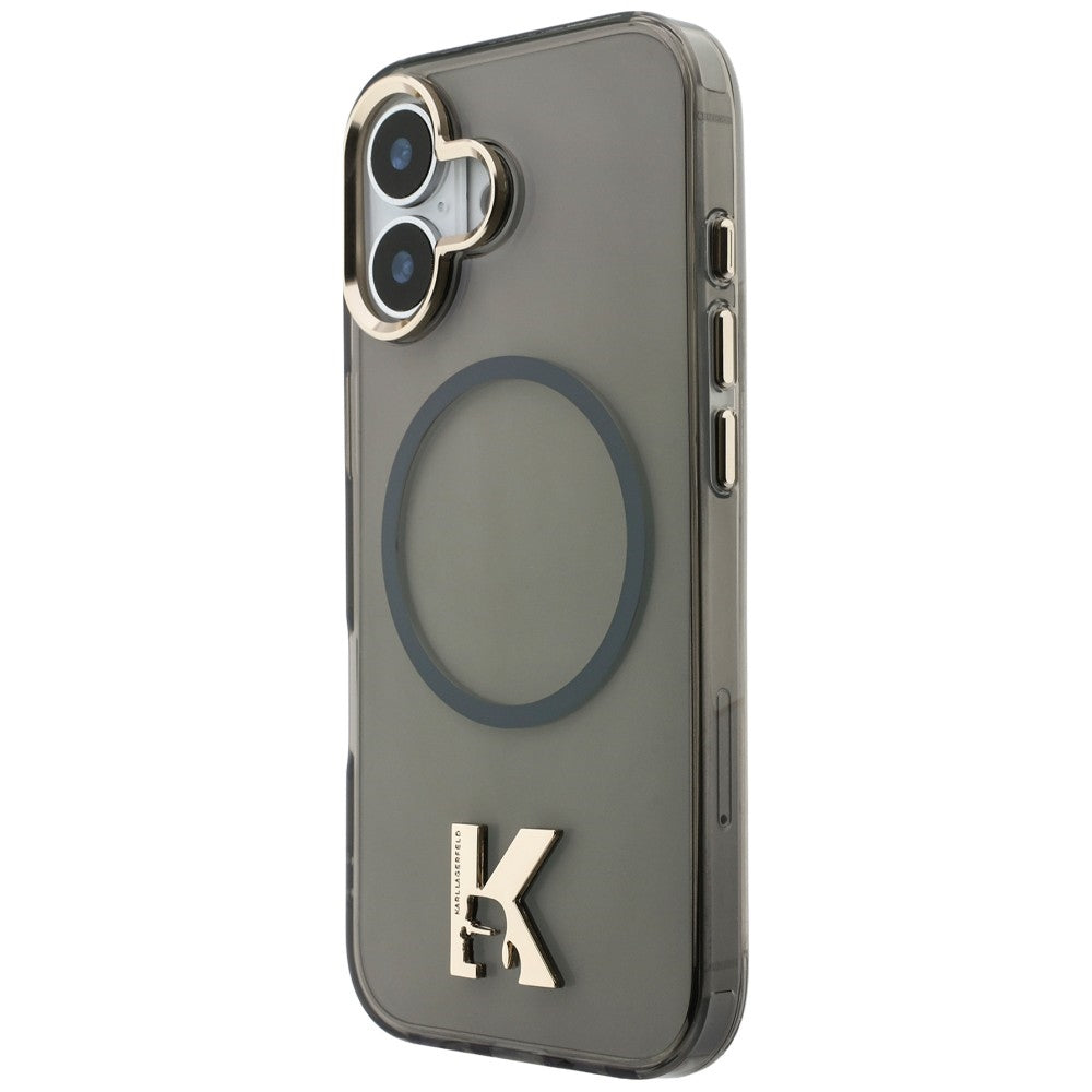 Karl Lagerfeld IML K galvos logotipas MagSafe Dėklas, skirtas iPhone 17 - juodas