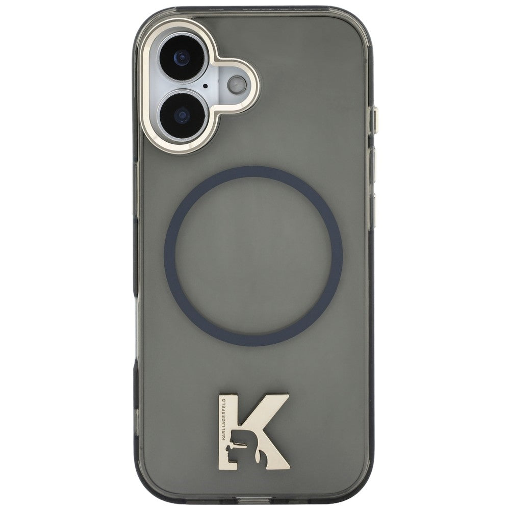 Karl Lagerfeld IML K galvos logotipas MagSafe Dėklas, skirtas iPhone 17 - juodas