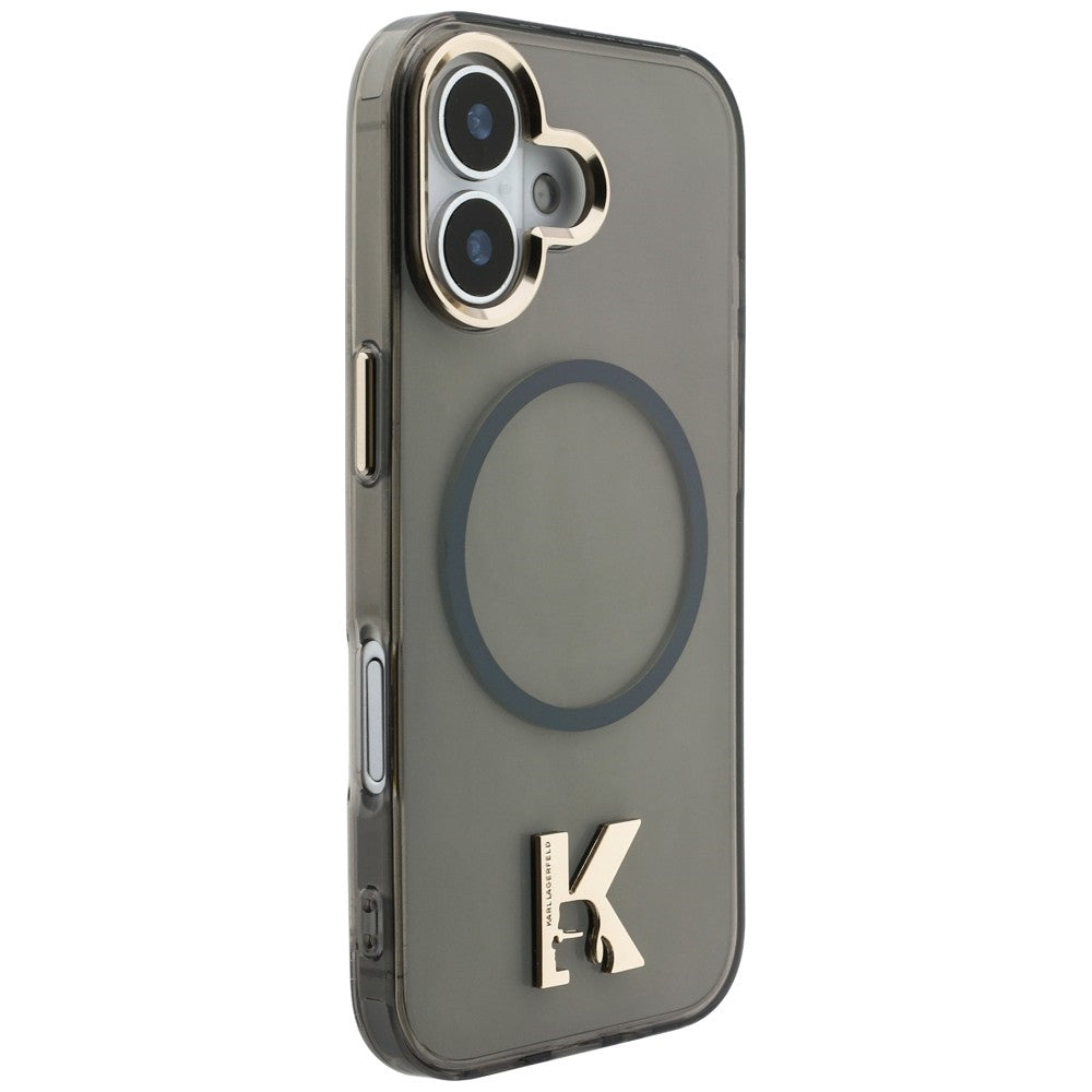 Karl Lagerfeld IML K galvos logotipas MagSafe Dėklas, skirtas iPhone 17 - juodas