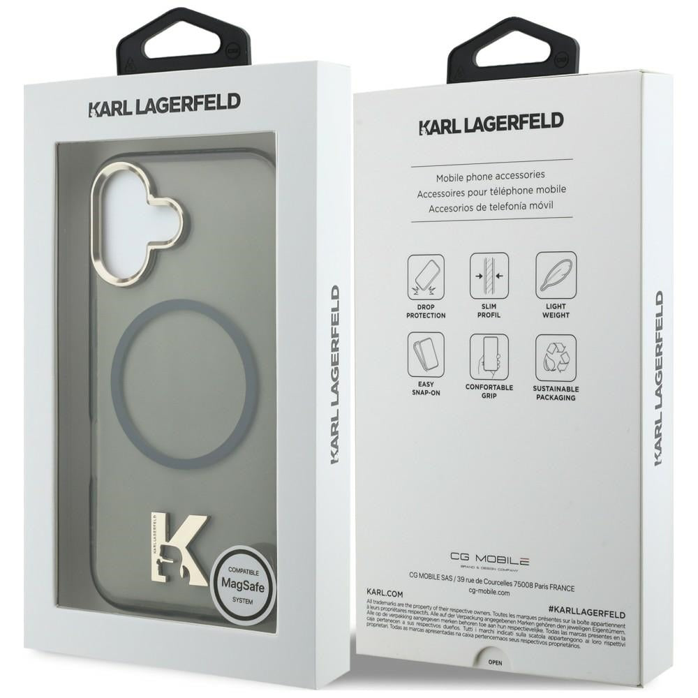 Karl Lagerfeld IML K galvos logotipas MagSafe Dėklas, skirtas iPhone 17 - juodas
