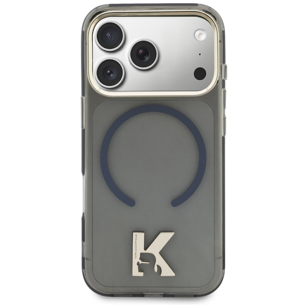 Karl Lagerfeld IML K galvos logotipas MagSafe Dėklas, skirtas iPhone 17 Pro - juodas