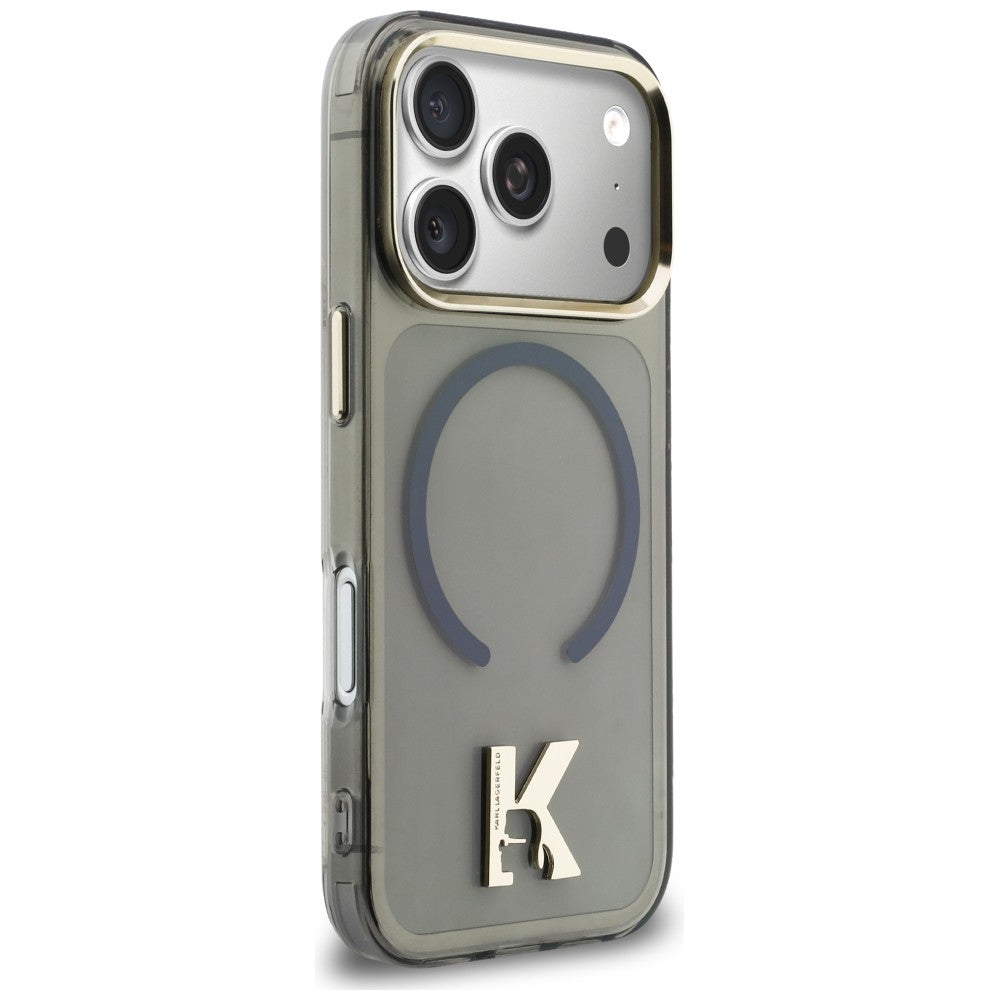 Karl Lagerfeld IML K galvos logotipas MagSafe Dėklas, skirtas iPhone 17 Pro - juodas