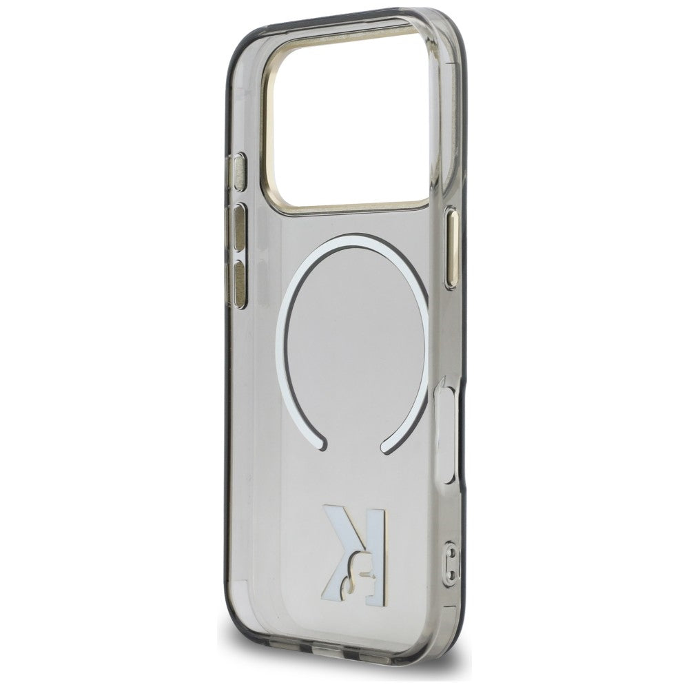 Karl Lagerfeld IML K galvos logotipas MagSafe Dėklas, skirtas iPhone 17 Pro - juodas