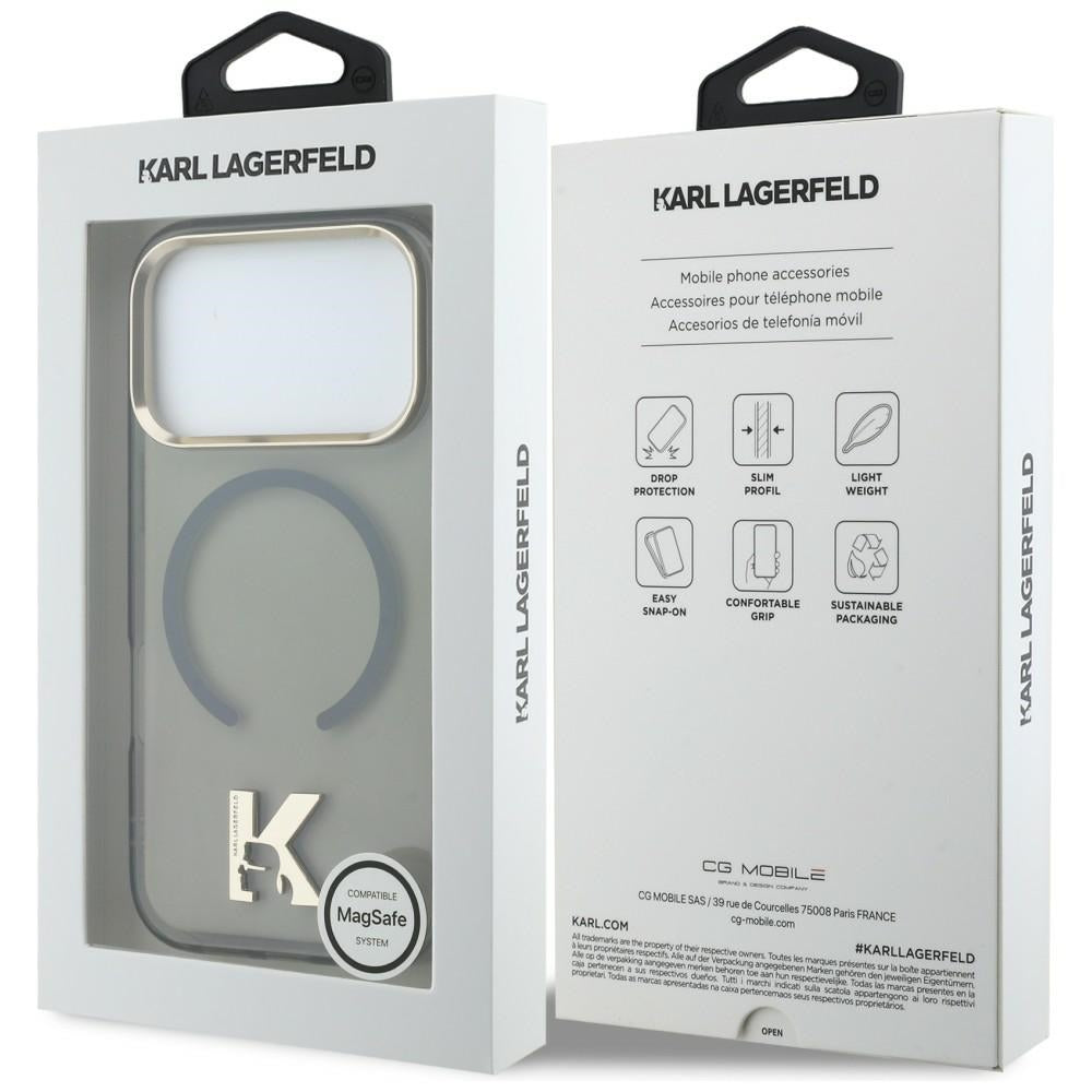 Karl Lagerfeld IML K galvos logotipas MagSafe Dėklas, skirtas iPhone 17 Pro - juodas