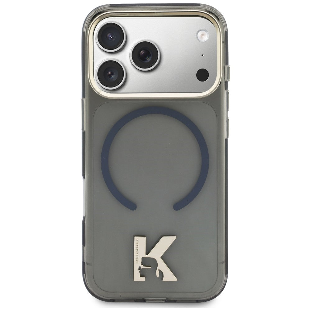 Karl Lagerfeld IML K galvos logotipas MagSafe Dėklas, skirtas iPhone 17 Pro Max - juodas