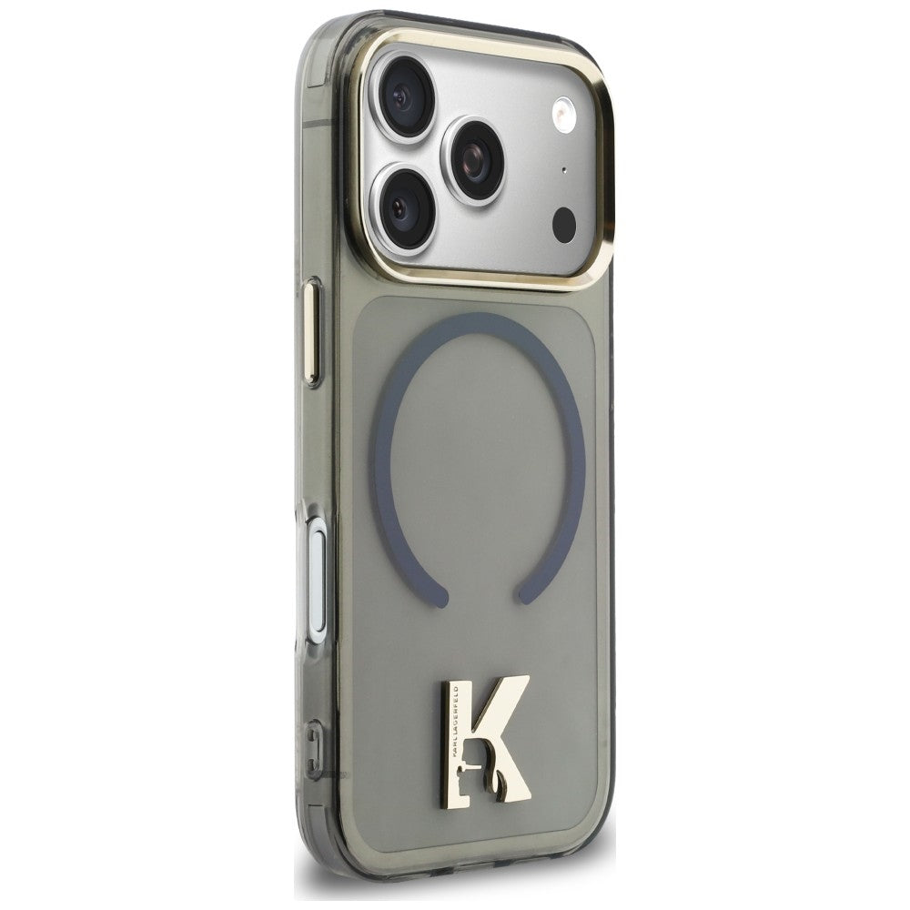 Karl Lagerfeld IML K galvos logotipas MagSafe Dėklas, skirtas iPhone 17 Pro Max - juodas