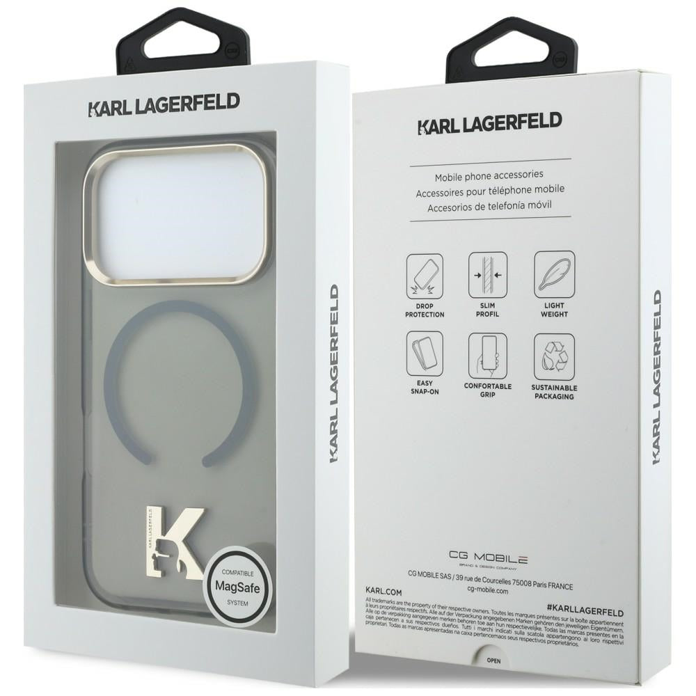 Karl Lagerfeld IML K galvos logotipas MagSafe Dėklas, skirtas iPhone 17 Pro Max - juodas