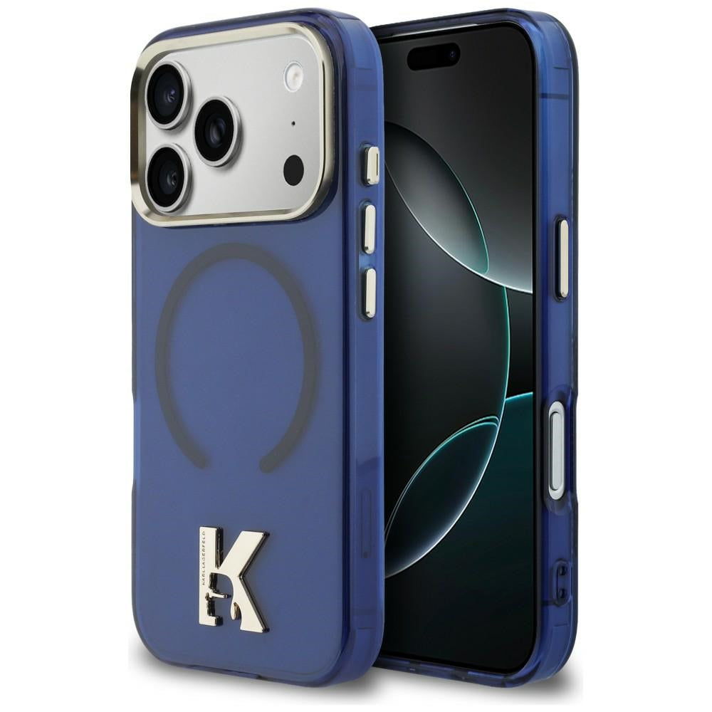 Karl Lagerfeld IML K galvos logotipas MagSafe Dėklas, skirtas iPhone 17 Pro Max - mėlynas