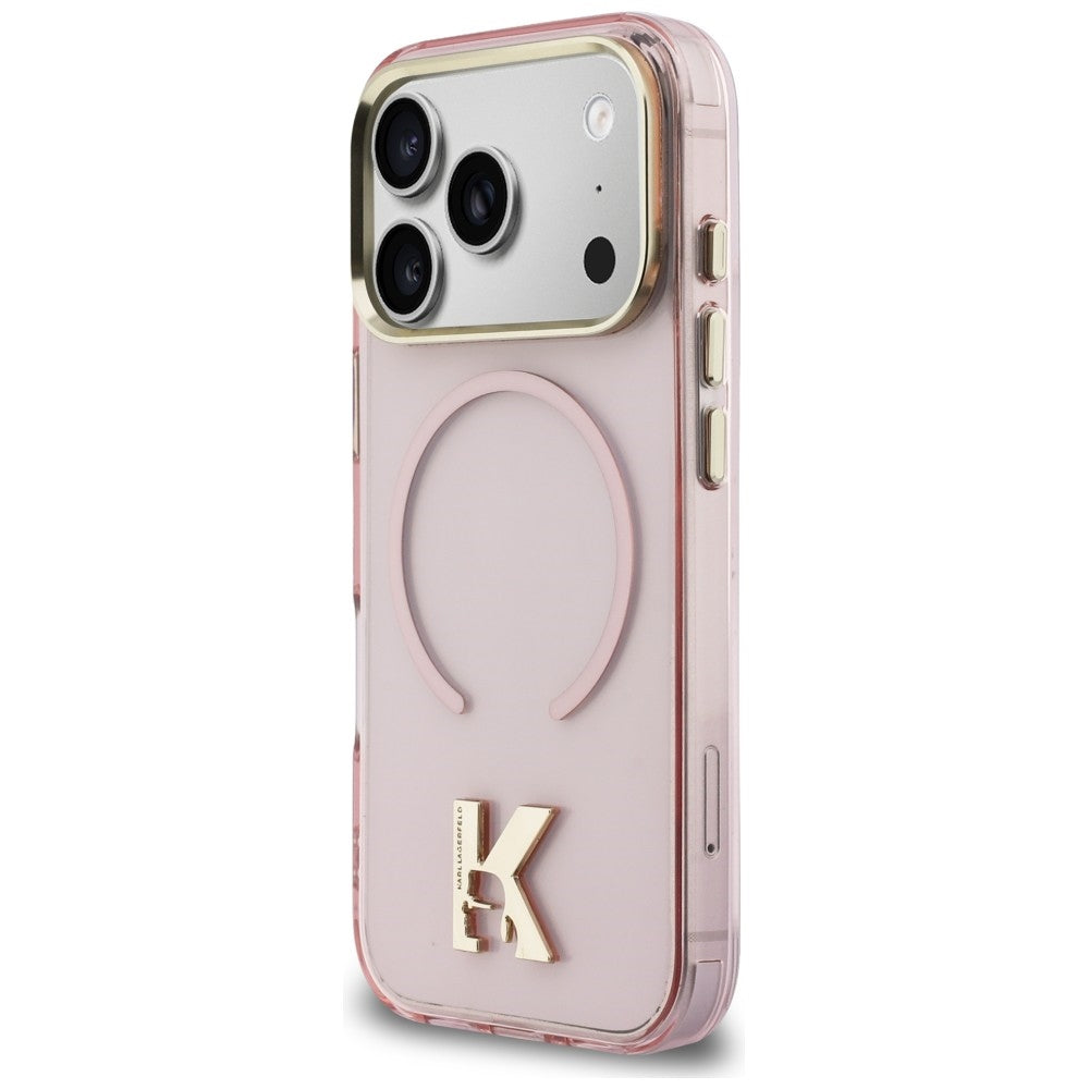 Karl Lagerfeld IML K galvos logotipas MagSafe Dėklas, skirtas iPhone 17 Pro Max - rožinis