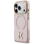 Karl Lagerfeld IML K galvos logotipas MagSafe Dėklas, skirtas iPhone 17 Pro Max - rožinis