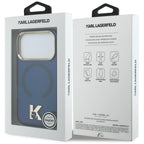Karlo Lagerfeldo IML K galvos logotipas MagSafe Dėklas, skirtas iPhone 17 Pro – mėlynas