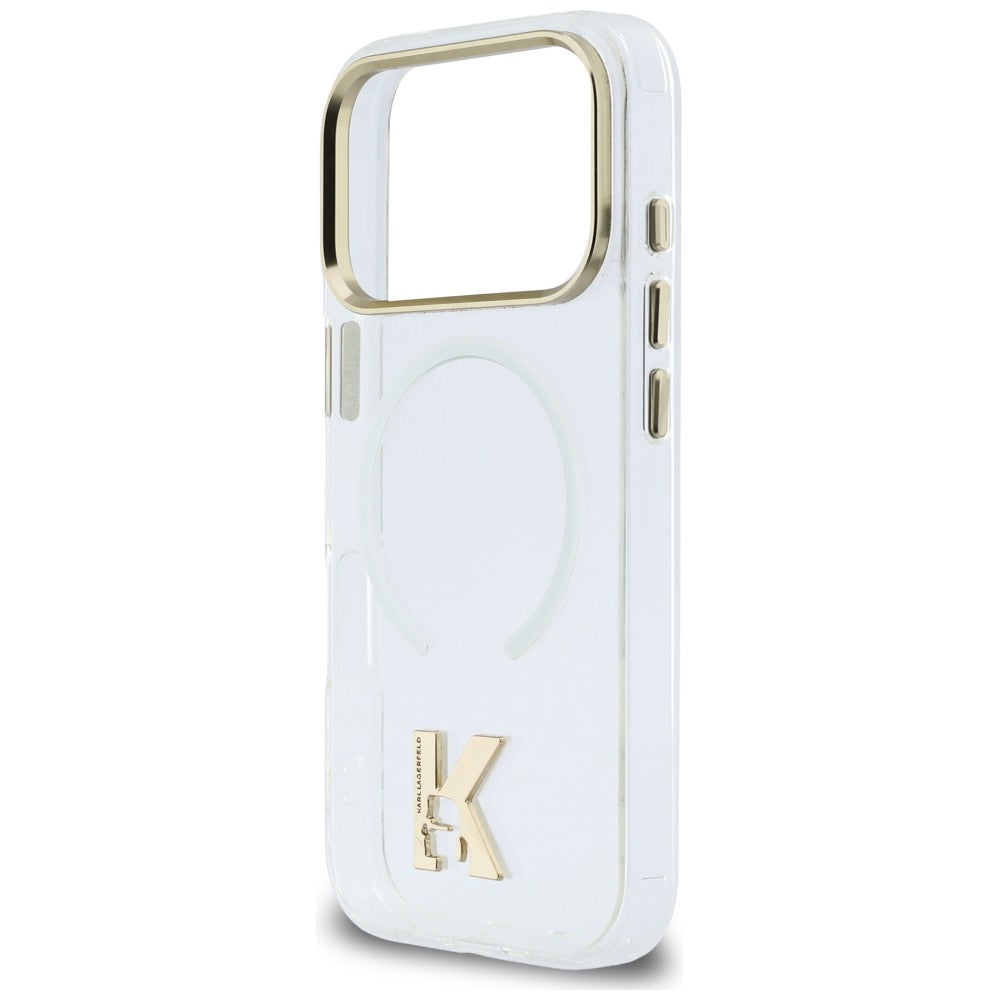 Karlo Lagerfeldo IML K galvos logotipas MagSafe Dėklas, skirtas iPhone 17 Pro – skaidrus