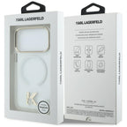 Karlo Lagerfeldo IML K galvos logotipas MagSafe Dėklas, skirtas iPhone 17 Pro – skaidrus