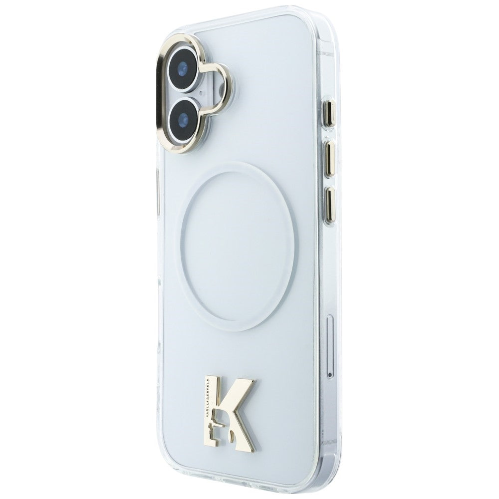Karlo Lagerfeldo IML K galvos logotipas MagSafe Dėklas, skirtas iPhone 17 – skaidrus
