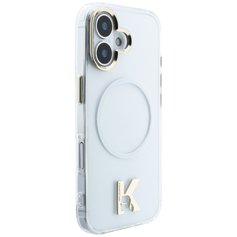 Karlo Lagerfeldo IML K galvos logotipas MagSafe Dėklas, skirtas iPhone 17 – skaidrus