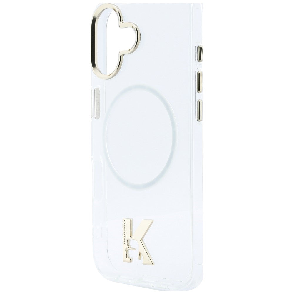 Karlo Lagerfeldo IML K galvos logotipas MagSafe Dėklas, skirtas iPhone 17 – skaidrus