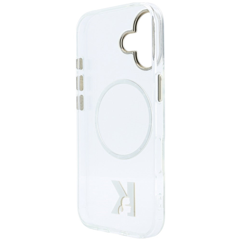 Karlo Lagerfeldo IML K galvos logotipas MagSafe Dėklas, skirtas iPhone 17 – skaidrus